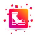 White Hunter boots icon isolated on white background. Square color button. Vector Royalty Free Stock Photo