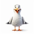 Hyperrealistic Seagull: A Playful Pixar Style Bird In Uhd