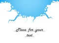 White ice, cracks, blue water. The Destruction, The Abyss. Vector illustration with space for your text.