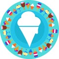 White ice cream icon Royalty Free Stock Photo