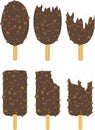 White Ice cream lolly. Ice cream vector illustration.