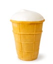 White ice cream plombier in a waffle Cup close-up on a white. isolated Royalty Free Stock Photo