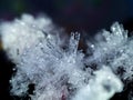 White Ice crystals in the dark background Royalty Free Stock Photo