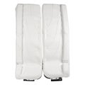 White ice hockey goalie leg pads isolated on white background