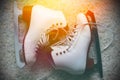 White ice skates Royalty Free Stock Photo