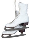 White ice skates on a white background Royalty Free Stock Photo