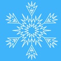White Ice Snowflake For Design, Unique Crystal Pattern, Vector
