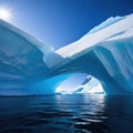 White iceberg on deep blue Environment