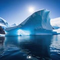 White iceberg on deep blue Environment