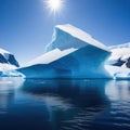 White iceberg on deep blue Environment