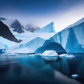 White iceberg on deep blue Environment