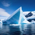 White iceberg on deep blue Environment