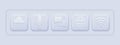 White Icons Basic Set. UI App 3d Buttons Royalty Free Stock Photo