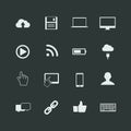 White icons on black background Royalty Free Stock Photo