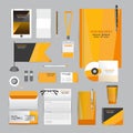 White identity template with origami elements. Vector company style for brandbook guideline and Pens mugs CDs books business Royalty Free Stock Photo