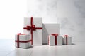 box holiday surprise gold gift white christmas happy decoration present. Generative AI.