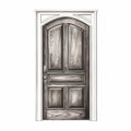 Realistic Impression Of Sketched Old Door Illustration