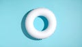 White Inflatable Ring on Blue Background Royalty Free Stock Photo