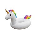 A white inflatable unicorn pool float on transparent background Royalty Free Stock Photo