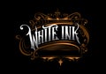 WHITE INK word lettering custom style