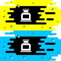 White Inkwell icon isolated on black background. Vector