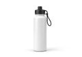White insulated water bottle with black lid Royalty Free Stock Photo