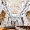 White inteior of the Theatine Church at Odeonsplatz square Royalty Free Stock Photo