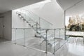 white interior with glass fence and stairs Royalty Free Stock Photo