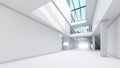 The white interior structure shows the structure and the corridor area.,3d rendering Royalty Free Stock Photo