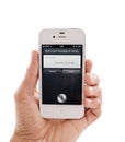 White iPhone 4s Siri Text Message Royalty Free Stock Photo