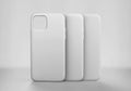 White iPhone 11 & 12 Pro Case, blank cellphone Cover Mockup, 3d Rendered on Light Gray Background