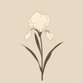 Graceful Balance: A Monotone Iris On Beige Background