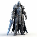 High-quality 3d Death Knight Model With Monochromatic Shadows