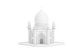 White Islamic Mosque and Minaret Building Model Icon. 3d Rendering