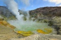 The steaming crater lake of White Island, New Zealand