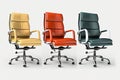 white isolated chairs lether office Seit