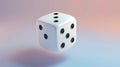 White isolated realistic dice for casino game modern icon. Backgammon dice lucky cube roll with one, six, or two dots Royalty Free Stock Photo