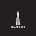 White isolated skyscraper in dark logo design vector graphic symbol icon illustration creative idea Royalty Free Stock Photo