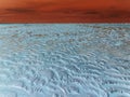 White isolation: permafrost in the red sunset Royalty Free Stock Photo