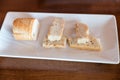 White Italian delicious artisan bread with on a white plate