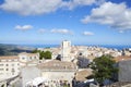 White italian village aerial sea view Monte Sant Angelo Gargano