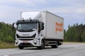White Iveco Eurocargo Delivery Truck of Finnish Posti Royalty Free Stock Photo