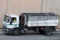 White Iveco Eurotech truck driving along the Ronda Litoral in Barcelona