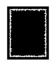 White jagged spiky edge square frame border abstract element on a solid black background Royalty Free Stock Photo