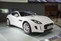 White jaguar ftype car Royalty Free Stock Photo