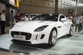 White jaguar ftype car Royalty Free Stock Photo