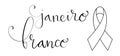 White January in portuguese Janeiro Branco, Brazil campaign for mental health awareness banner. Handwritten calligraphy Royalty Free Stock Photo