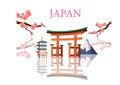 White Japan traditional background.