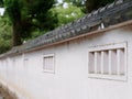 White Japanese Castle walls and roof Royalty Free Stock Photo