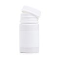 White jar with pills medicine pharmasy Royalty Free Stock Photo